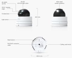 Ubiquiti IP kamera UniFi Protect UVC-G5-Dome-Ultra, indoor, 4Mpx, IR, PoE napájení, LAN 100Mb, bílá