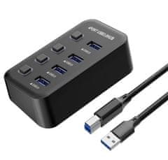 USB hub PremiumCord USB 3.2 Superspeed 4-portový s vypínači portů