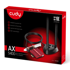 Cudy AX5400 Wi-Fi 6E PCI-Express síťová karta, Tri-Band, ext. anténa se stojánkem (WE4000)