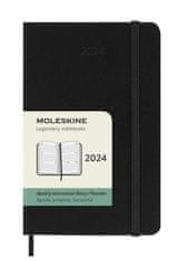 Moleskine Diář 2025 - tvrdé desky S, týdenní, horizontální, černý