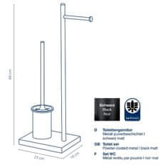 Kela Toaletní souprava Devin metal black 23,0x18,0x68,0cm KL-23961