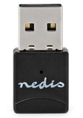 Nedis Wi-Fi dongle/ AC600/ 2.4/5 GHz (Dual Band)/ USB 2.0/ celková rychlost 600 Mbps/ OS verze: Windows 8/10/11/ černý