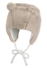 Sterntaler Čepice zimní kožešina s oušky na zavazování beige uni vel. 47 cm- 9-12 m