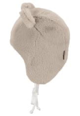 Sterntaler Čepice zimní kožešina s oušky na zavazování beige uni vel. 47 cm- 9-12 m