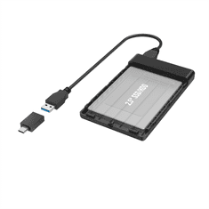 Hama externí box na 2,5" SSD/HDD disk, USB-A + USB-C, SATA, USB 3.2 Gen 1