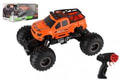 Teddies Auto RC pick up Off road terénní plast 23cm 2,4GHZ na baterie se světlem oranžový v krab.