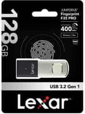 Lexar flash disk 128GB - Fingerprint F35Pro USB 3.2 (čtení/zápis: 400/300MB/s)