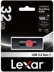 Lexar flash disk 32GB - Dual Type D300 USB-C & USB-A 3.2 (čtení až 100MB/s)