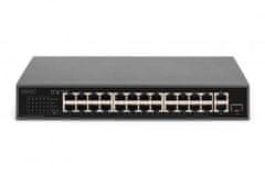 Digitus 24 Port 10/100 Mbps PoE 24x10/100Mbps PoE RJ45 Ports,1 xGE RJ45,1xSFP