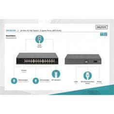 Digitus 24 Port 10/100 Mbps PoE 24x10/100Mbps PoE RJ45 Ports,1 xGE RJ45,1xSFP