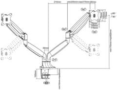 Neomounts Select NM-D750DWHITE / Flat Screen Desk mount (10-32") desk clamp/grommet / White