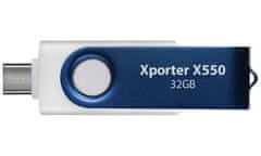 PATRIOT Xporter X550 32GB / USB Typ-A + USB Typ-C / USB 3.2 Gen 1 / bílo-modrá