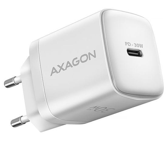 AXAGON nabíječka do sítě / ACU-PD30W / 1x USB-C / PD3.0 / PPS / QC4+ / SFC / AFC / Apple / 30W / bílá