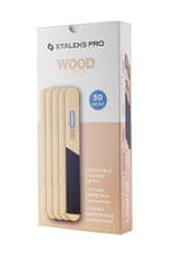 STALEKS Jednorázové dřevěné držadlo na pilníky papmAm Expert 20 (Straight Disposable Wooden Nail File Base) 50 ks