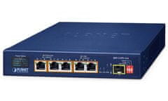 Planet BSP-115PV-15A solární PoE+ switch, 5x1Gb, 1x1Gb SFP, 5x PoE+ 802.3at, -20~65°C, IP30, LCD displej