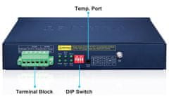 Planet BSP-115PV-15A solární PoE+ switch, 5x1Gb, 1x1Gb SFP, 5x PoE+ 802.3at, -20~65°C, IP30, LCD displej