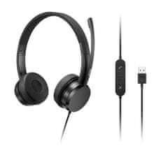 Lenovo sluchátka USB-A Wired Stereo On-Ear Headset (with control box)