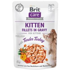 Brit Kapsička Care Cat Kitten krůta, filety v omáčce 85g