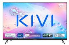 KIVI - 32', HD, AndroidTV 11, Černá, 1366x768, 60 Hz, rep.2x8W, 26 kWh/1000h, HDMI 3x, USB 2x,