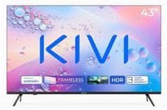 KIVI - 43', UHD, Android TV 11, Černá, 3840x2160, 60 Hz, rep. 2x12W, 50 kWh/1000h, BT5.1, HDMI 4x, USB 2x