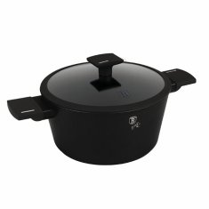 Kastrol s titanovým povrchem a poklicí 24 cm Matte Black Collection BH-8188