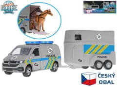 Kids Globe Traffic VW policejní dodávka CZ design 28 cm kov zpětný chod s přívěsem