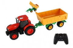 Teddies Traktor Zetor RC s valníkem plast 42cm 2,4GHz dobíjecí pack + baterie se zvukem