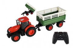 Teddies Traktor Zetor RC s vlekem plast 42cm 2,4GHz dobíjecí pack + baterie se zvukem