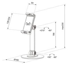 Neomounts DS15-540BL1 / universal tablet stand for 4,7-12,9" tablets / Black