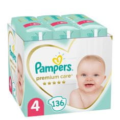 Pampers Premium Care 4 pleny (136 ks), 9-14 kg