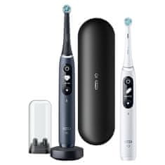 Oral-B iO Series 7 duo Black Onyx & White Alabaster set elektrických zubních kartáčků, 5 režimů, AI, časovač