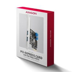 AXAGON PCEU-232RS, PCIe řadič, 2+2x USB 5Gbps port, SATA napájení, Renesas PD720201, SP & LP