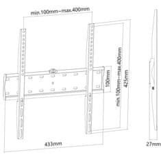 Neomounts FPMA-W300BLACK/Držák displeje/na stěnu/32-55"/fixní/VESA 400X400/nosn. 40kg/černý