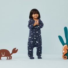 ERGOPOUCH Overal na spaní organická bavlna Onesie Whale 2-3 r, 2,5tog