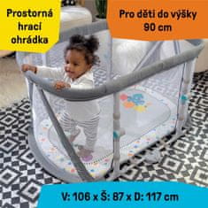 BABY EINSTEIN Postýlka s ohrádkou na hraní a klavírem 3v1 Kick & Snooze 0m+