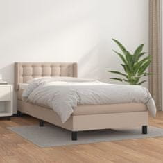 Vidaxl Box spring postel s matrací cappuccino 80 x 200 cm umělá kůže