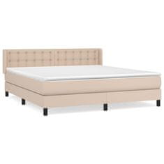 Vidaxl Box spring postel s matrací cappuccino 180 x 200 cm umělá kůže