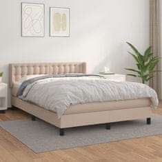 Vidaxl Box spring postel s matrací cappuccino 140x190 cm umělá kůže