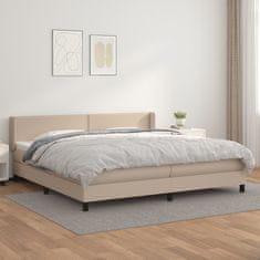 Vidaxl Box spring postel s matrací cappuccino 200 x 200 cm umělá kůže