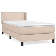 Vidaxl Box spring postel s matrací cappuccino 90x200 cm umělá kůže