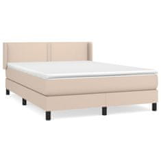 Vidaxl Box spring postel s matrací cappuccino 140x200 cm umělá kůže