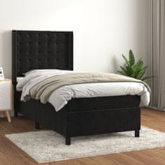 Vidaxl Box spring postel s matrací černá 90x200 cm samet