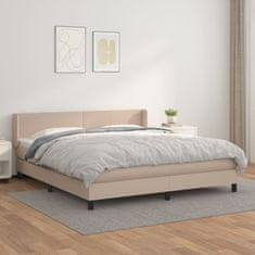 Vidaxl Box spring postel s matrací cappuccino 160x200 cm umělá kůže