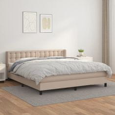 Vidaxl Box spring postel s matrací cappuccino 180 x 200 cm umělá kůže