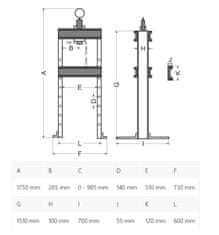 GEKO Hydraulický lis s manometrem a nožní pumpou 20t GEKO