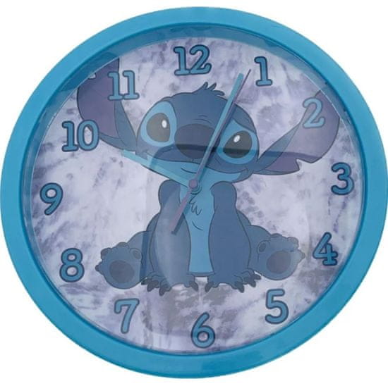 CurePink Nástěnné hodiny Disney|Lilo & Stitch: Sedící Stitch (průměr 25 cm)