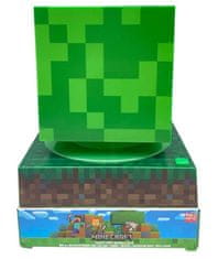 CurePink Digitální stolní svítící budík Minecraft: 3D Creeper (13 x 22 x 13 cm)