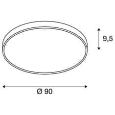 SLV BIG WHITE MEDO 90 CL CORONA, LED, vnitřní stropní nástavbové svítidlo, TRIAC, bílá, 3000/4000K 1001879