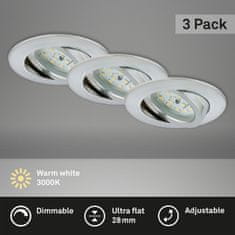 BRILONER BRILONER 3ks sada LED vestavné svítidlo, pr. 8,2 cm, 5,5 W, hliník BRI 7232-039