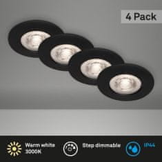 BRILONER BRILONER LED vestavná svítidla, pr.9 cm, 4x LED, 4,9 W, 480 lm, matná černá BRILO 7999-045